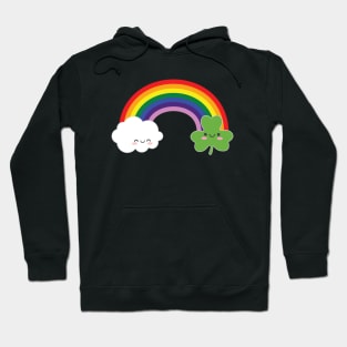 Rainbow kawaii shamrock saint Patrick's day Hoodie